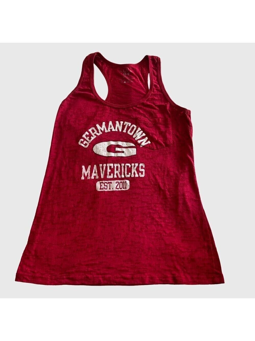 Germantown Mavericks Womens Tank Top Size S Polyester Cotton Red School Cheer
